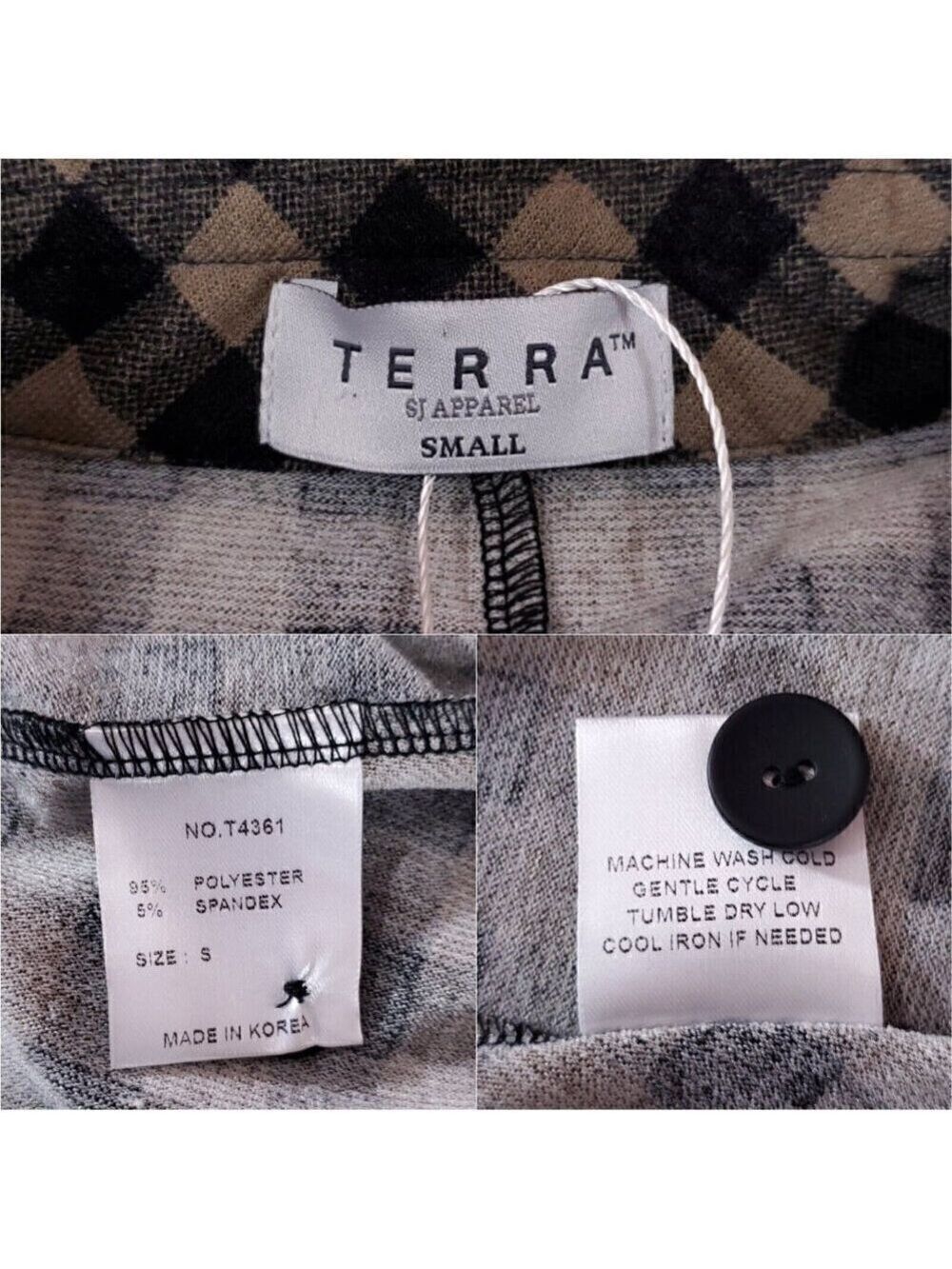 NWT Terra SJ Apparel Womens Size Small Taupe Button Front Shirt Tunic Top $113 - Picture 10 of 13